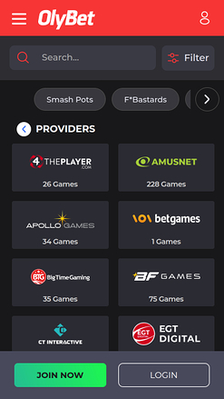 Olybet Casino Mobile Game Developers