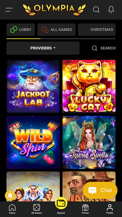 Jackpot mobile du casino Olympia