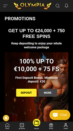 Promotions mobiles du casino Olympia