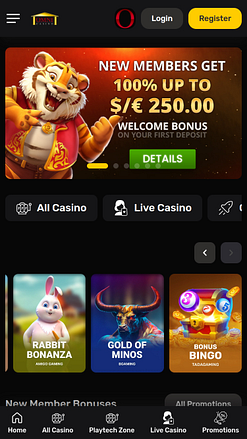 Omni Casino Mobile Homepage