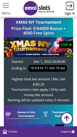 Omni Slots Casino Mobile Tournaments