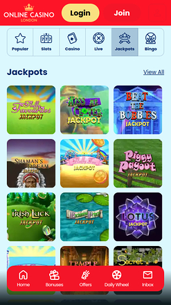 Jackpot mobile du casino en ligne de Londres