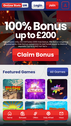 Site web mobile de Online Slots UK