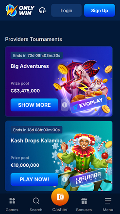 Tornei mobili di Only Win Casino