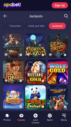 OpaBet Casino Mobile Jackpot