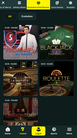 Casino Optibet Mobile avec croupier en direct