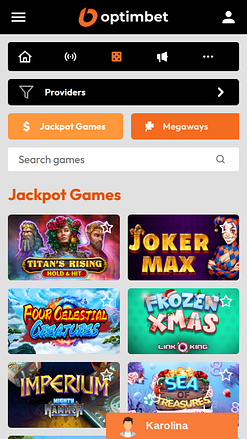 OptimBet Casino Mobile Jackpot