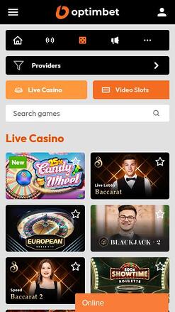 Optimbet Casino Live Dealer Casino