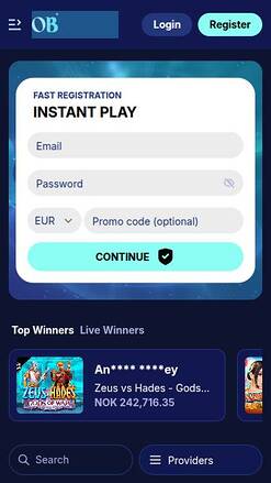 Page d'accueil du casino Orion'sBet