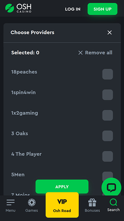 Sviluppatori di giochi per dispositivi mobili Osh Casino