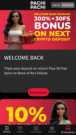 PachiPachi Casino Mobile-Aktionen