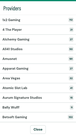 Desarrolladores de juegos móviles de Paf Casino