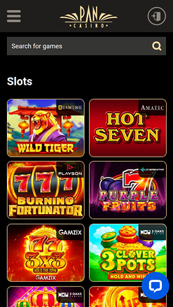 Juegos móviles de Pan Casino