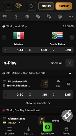 Sports mobiles du casino PantherBet