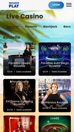 ParadisePlay Casino Live-Dealer