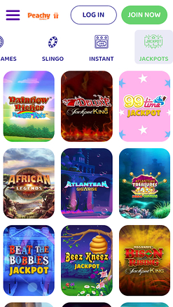 Jackpot mobile du casino PeachyGames