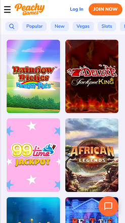 Jackpot móvil del casino PeachyGames