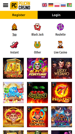 Jeux mobiles de Pelican Casino