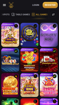 Jeux mobiles de casino PepperMill