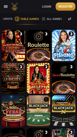 Casino mobile PepperMill avec croupier en direct