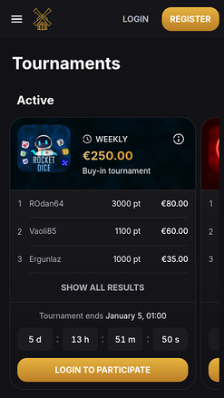 Tournois mobiles du casino PepperMill