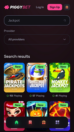 Jackpot mobile du casino PiggyBet