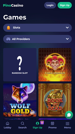 Pino Casino Mobile Games