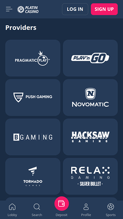 Développeurs de jeux mobiles Platin Casino