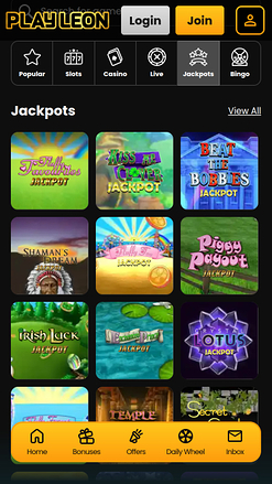 Jackpot mobile du casino Play Leon