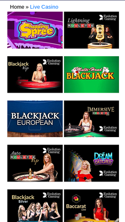 Croupier dal vivo mobile del casinò Play UK