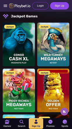 Playbet.io Casino Mobile Jackpot