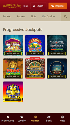 Jackpot mobile du casino Players Palace