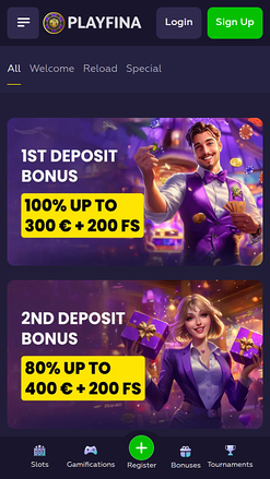 Promotions mobiles du casino Playfina