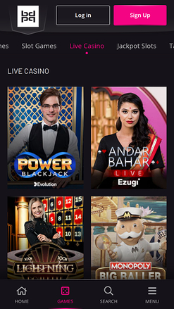 Playgrand Casino Mobile Live Dealer