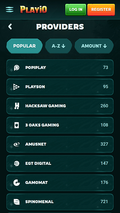 Développeurs de jeux mobiles Playio Casino