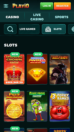 Jeux mobiles de casino Playio