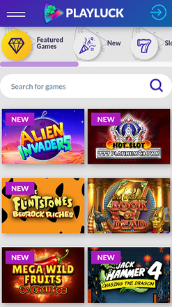 Juegos móviles de Playluck Casino