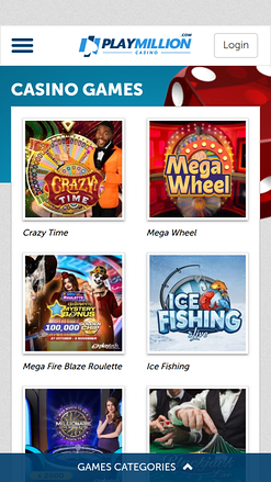 PlayMillion Casino Mobile Live Dealer