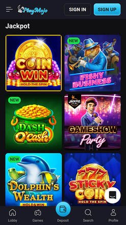 Jackpot mobile du casino PlayMojo