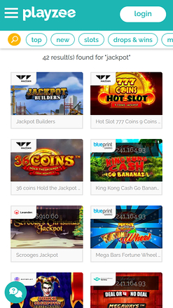 Jackpot mobile du casino PlayZee