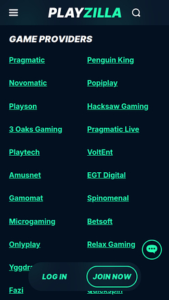 Développeurs du jeu mobile Playzilla Casino