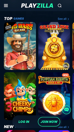 Jeux mobiles de casino Playzilla