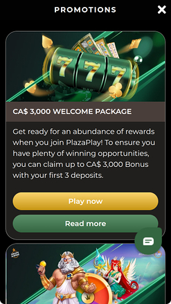 Promociones móviles del Casino PlazaPlay