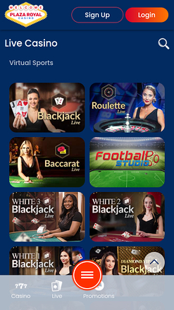 Casino mobile Plaza Royal avec croupier en direct