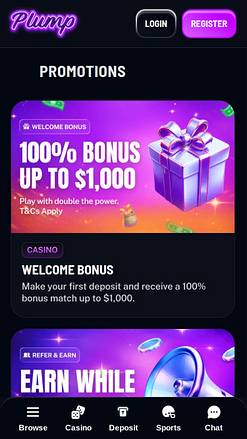 Promotions du casino Plump