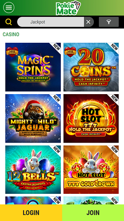 Jackpot mobile du casino Pokie Mate