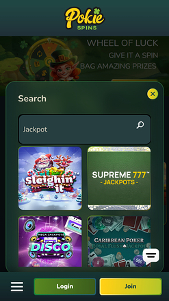 Jackpot mobile du casino Pokie Spins