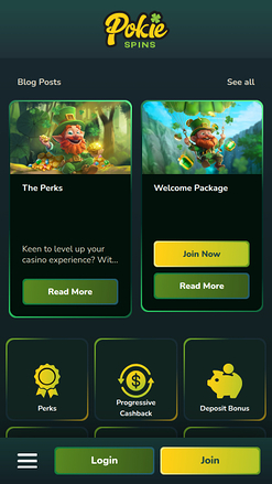 Promotions mobiles du casino Pokie Spins