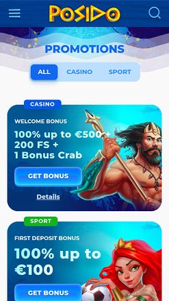 Promotions mobiles du casino Posido