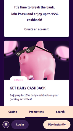 Possu Casino Mobile Promotions